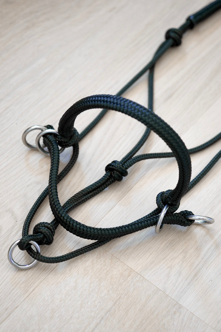 Justin HALO Bitless Riding Rope Halter - with overlay
