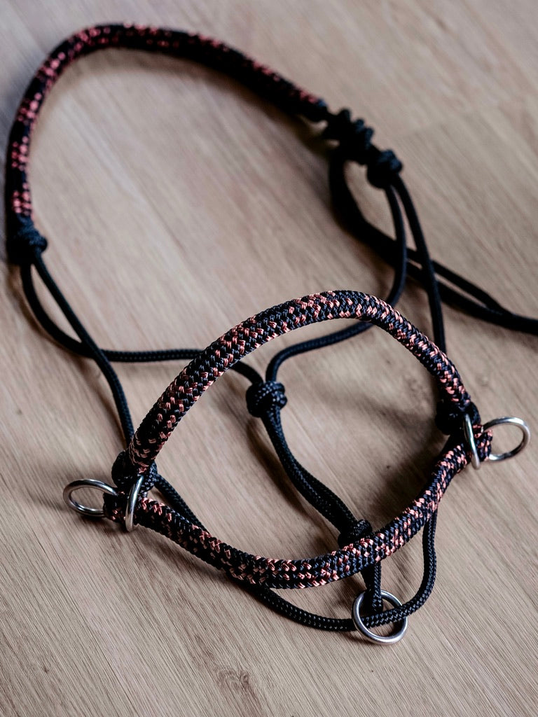 Justin HALO Bitless Riding Rope Halter - with overlay