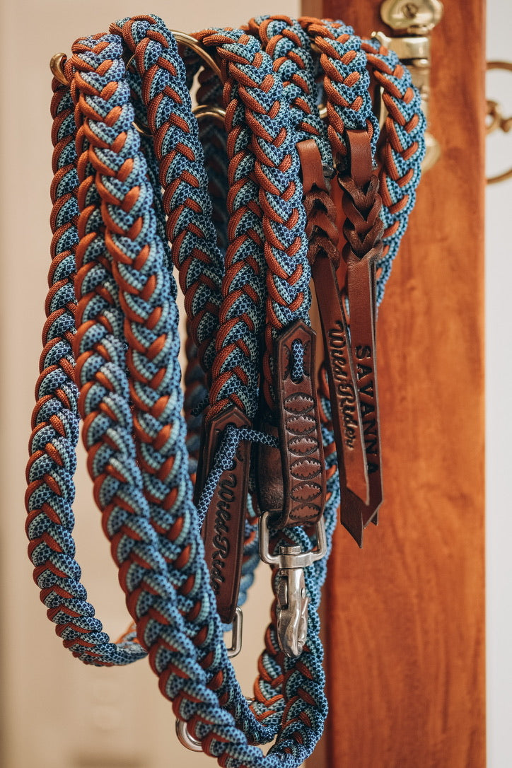 Flat Braided Split Reins - "SAVANNA"