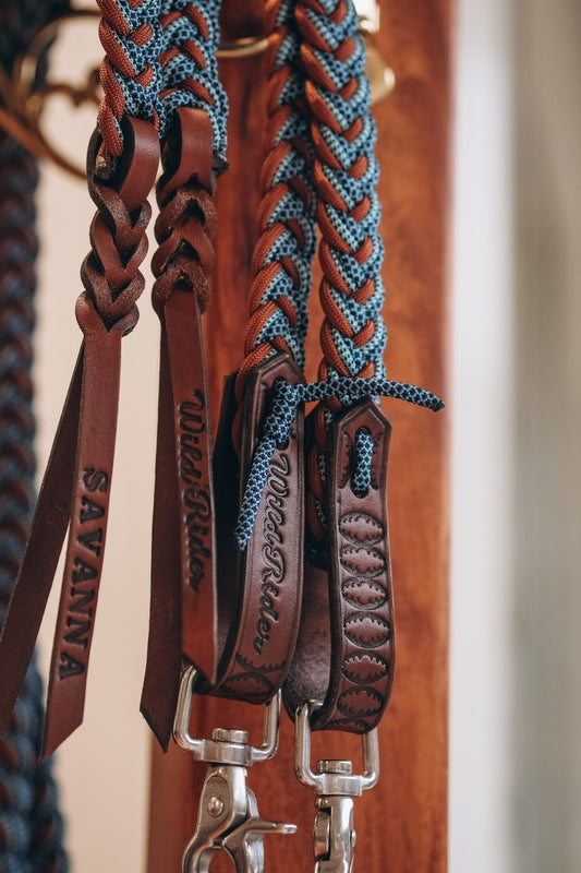 Flat Braided Split Reins - "SAVANNA"
