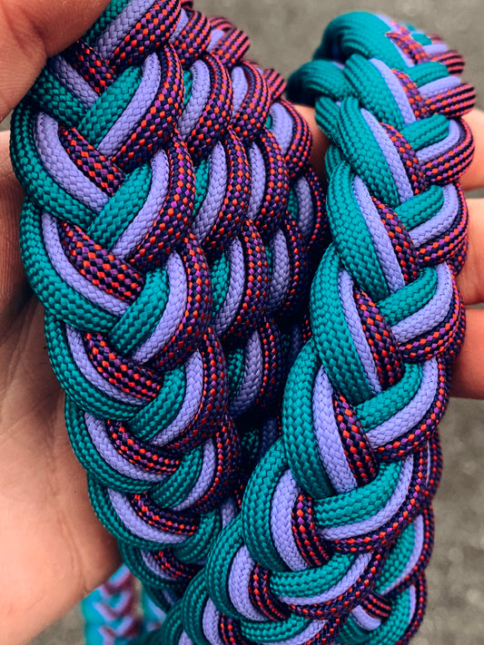 Flat Braided Split Reins - "Mystichrome"