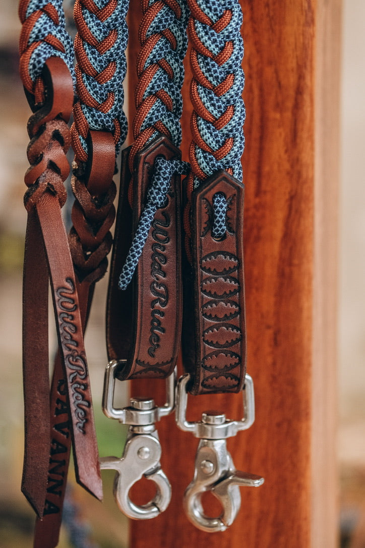 Flat Braided Split Reins - "SAVANNA"