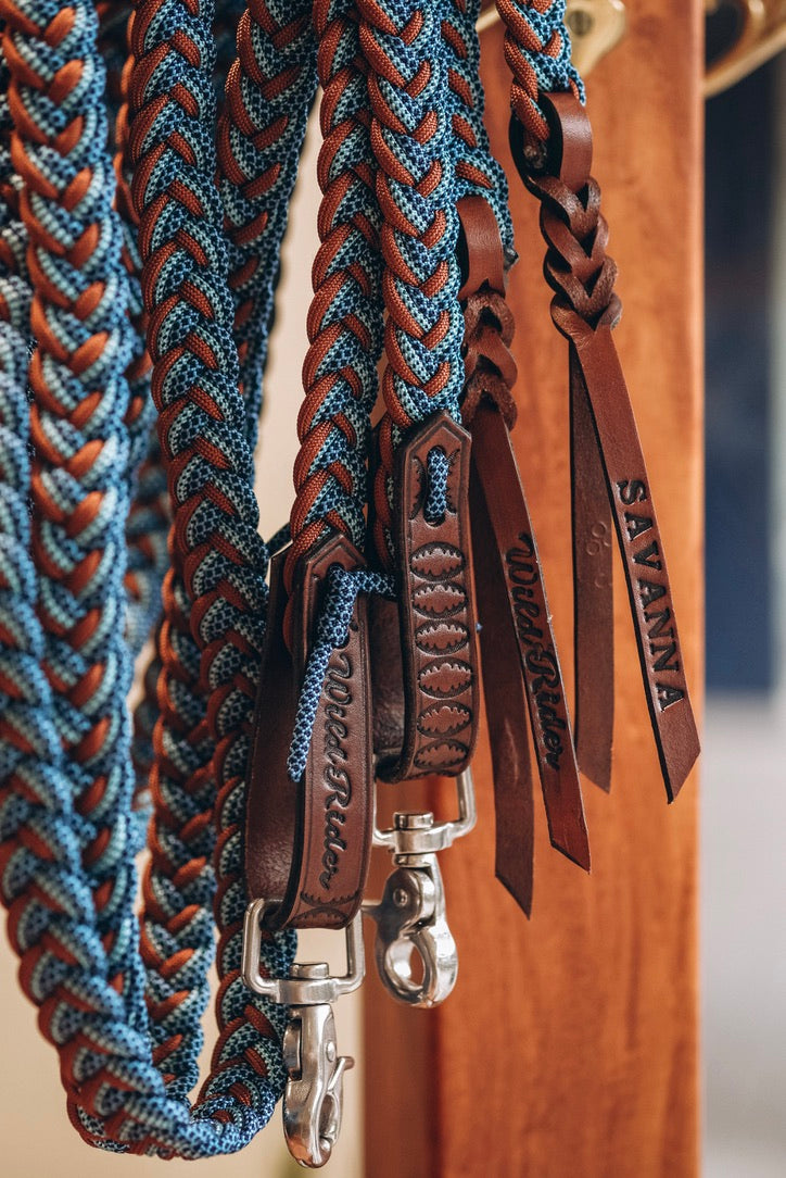 Flat Braided Split Reins - "SAVANNA"