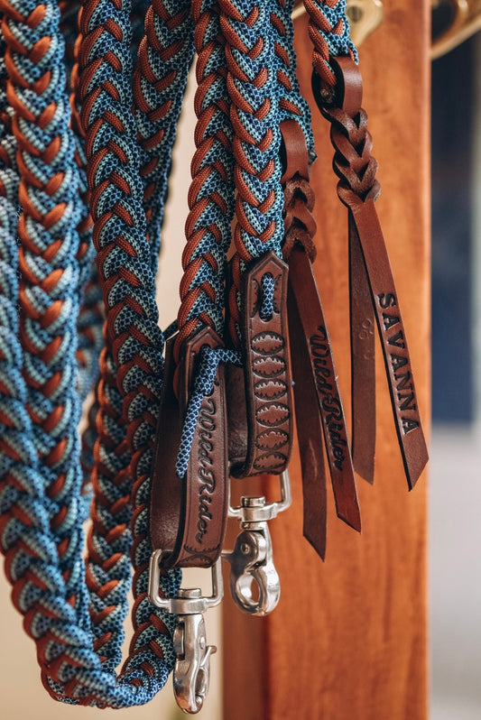 Flat Braided Split Reins - "SAVANNA"