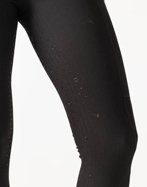 Ribbed Riding Leggings - Black
