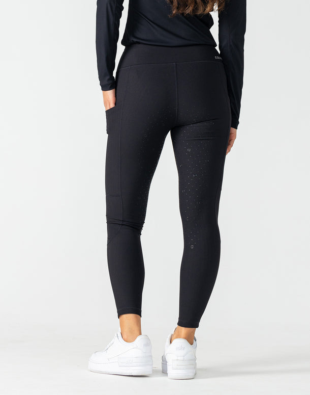 Ribbed Riding Leggings - Black