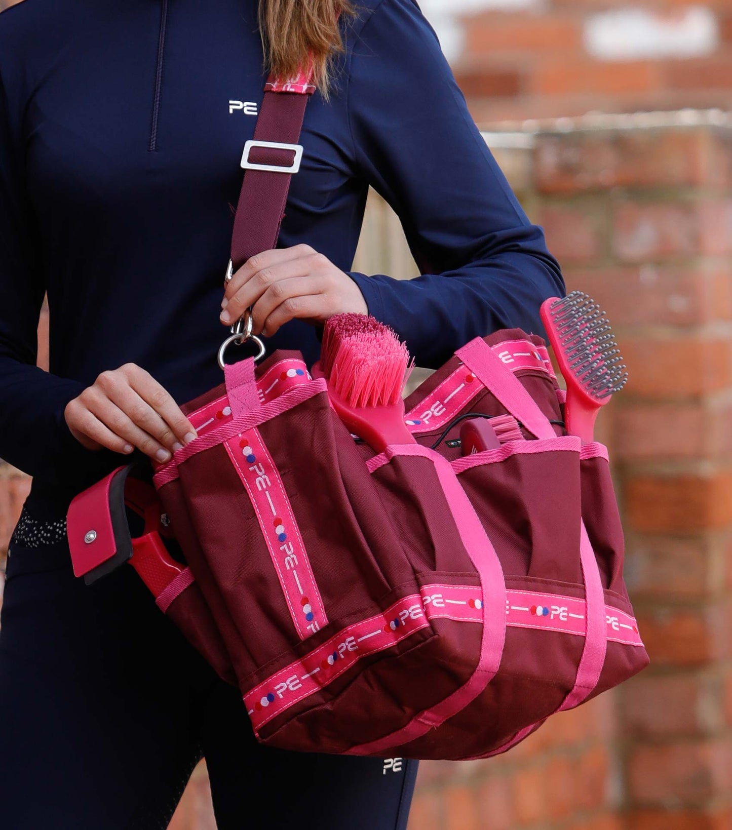 Grooming Kit Bag - Wine & Fuchsia