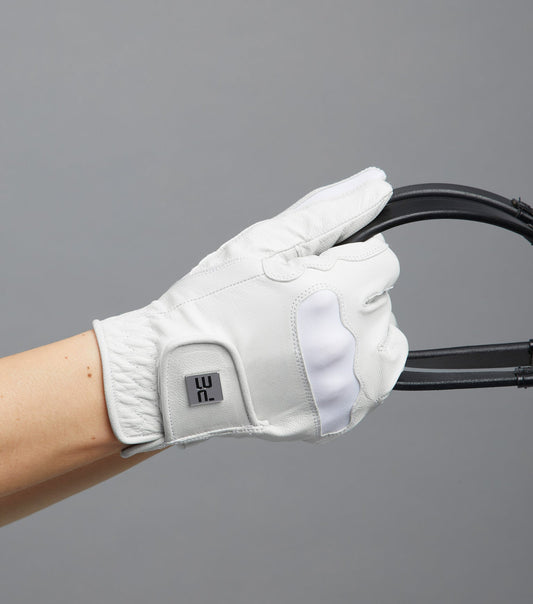 Mizar Ladies Leather Riding Gloves - WHITE