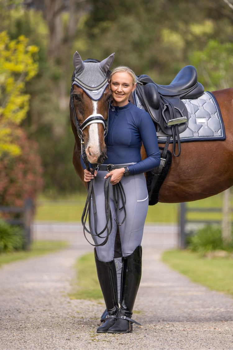 Sculpt Performance Hybrid Breeches: Silver Eclipse