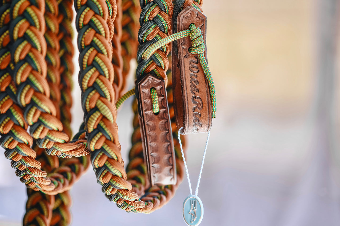Flat Braided Split Reins - "Forest Fall"