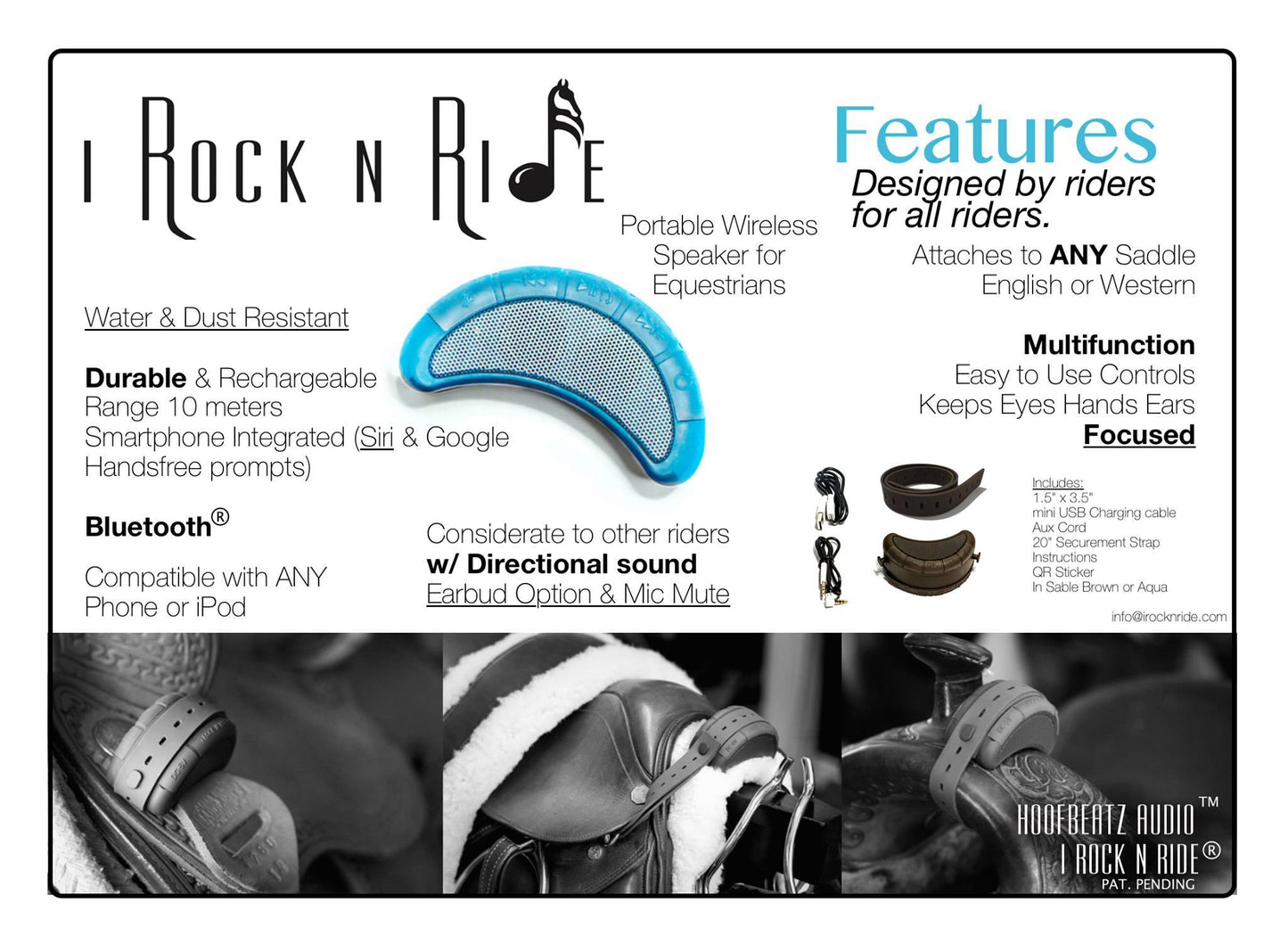 Wild Rider I Rock N Ride Bluetooth Speaker blue turquoise brown