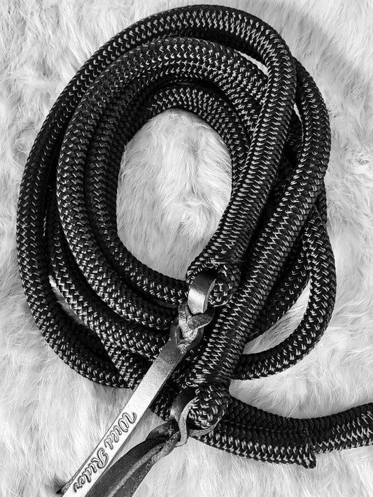 Split Reins - Tie ons  - "BLACK BASALT"