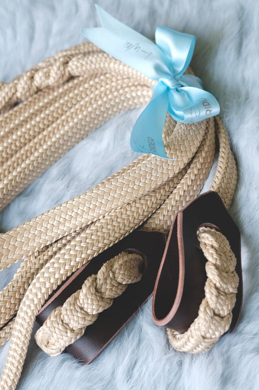 Campdraft Reins - "COCONUT ROUGH"