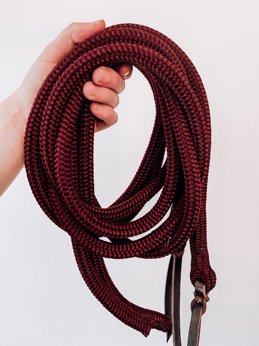Split Reins - Tie ons  - "CARMINE"