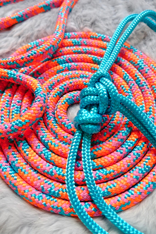 Halo Overlay Knotless Halter"Lagoon x Chameleon"/full/in stock