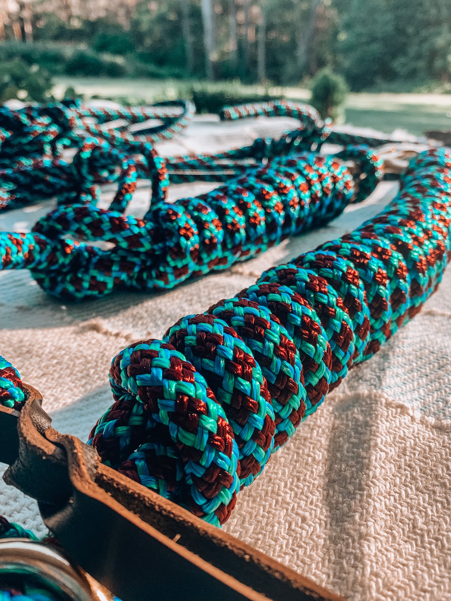 Overlay Halter - "CARMINE X PEACOCK"