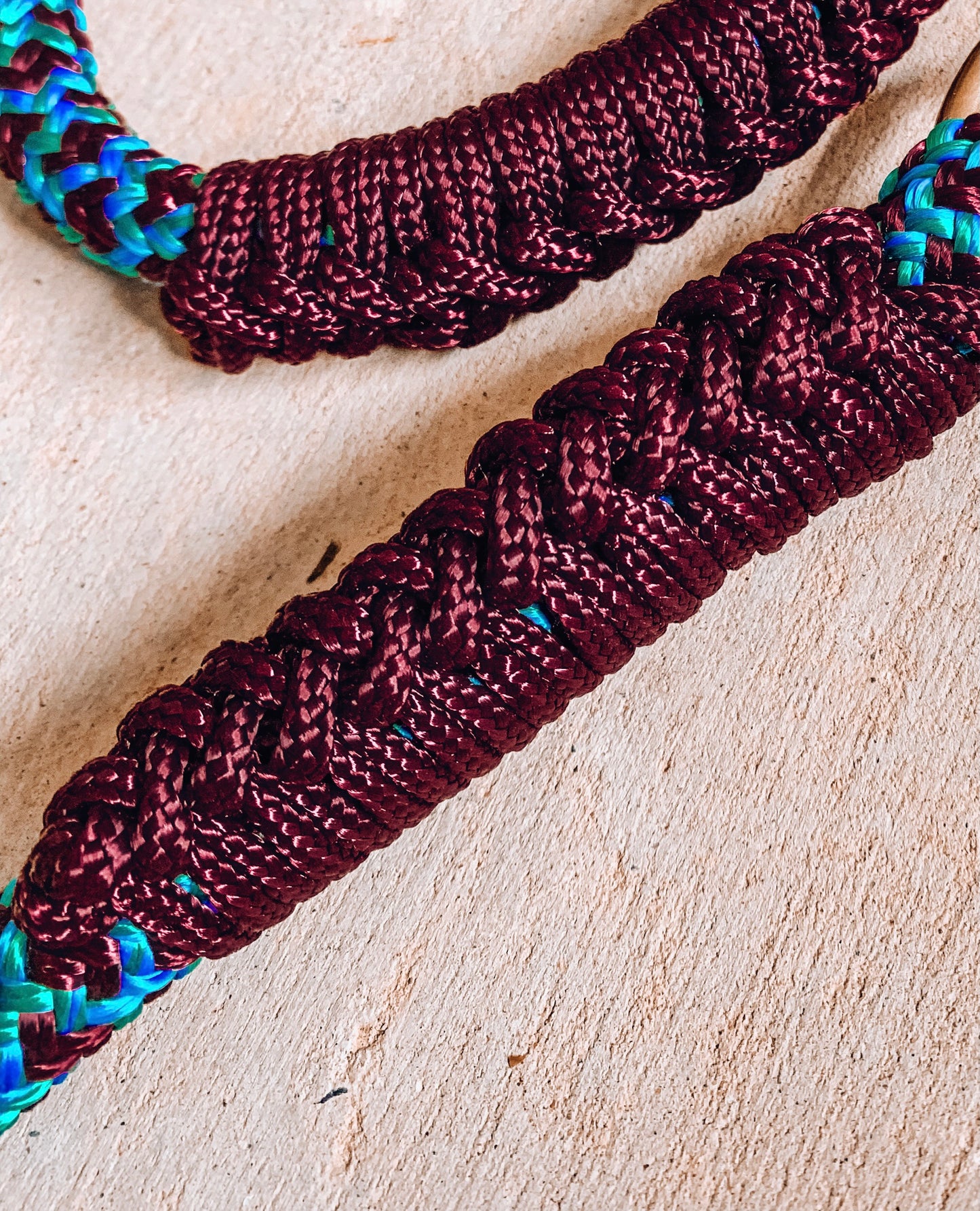 Braided Split Reins - "PEACOCK"