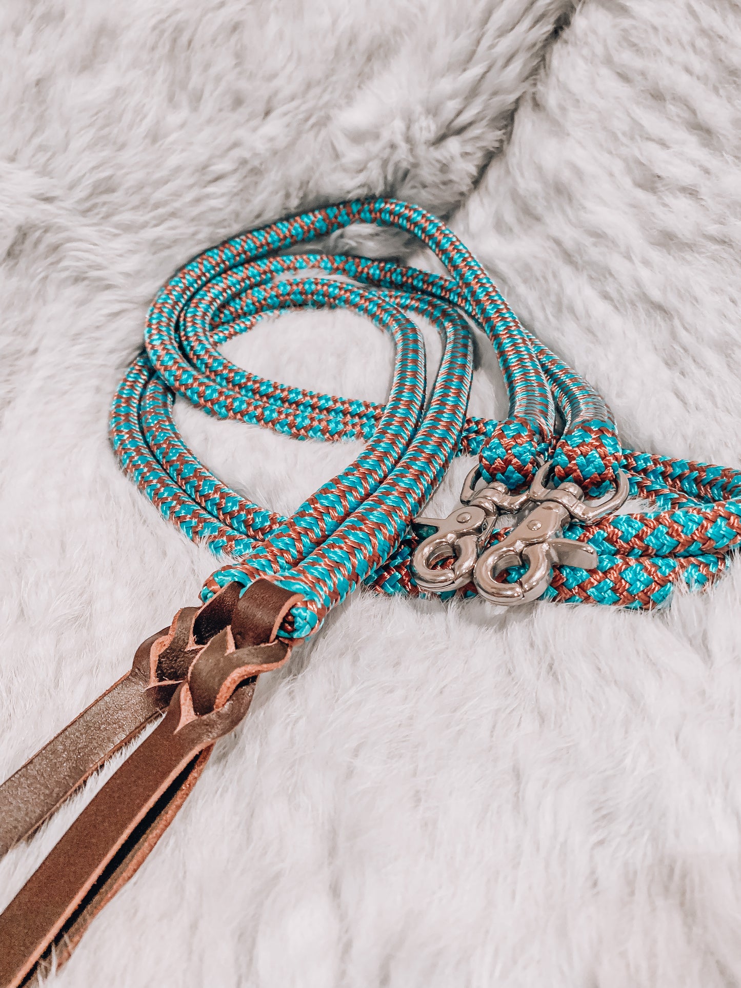 Split Reins - Clip ons - "KINGFISHER"