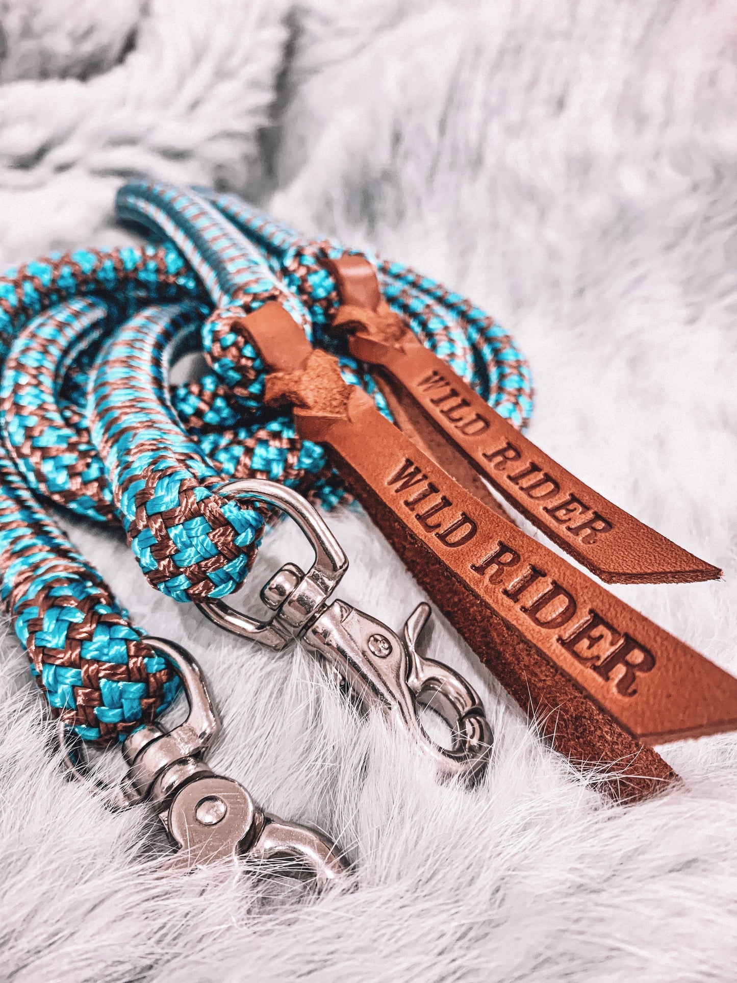 Split Reins - Clip ons - "SAND CASTLE"
