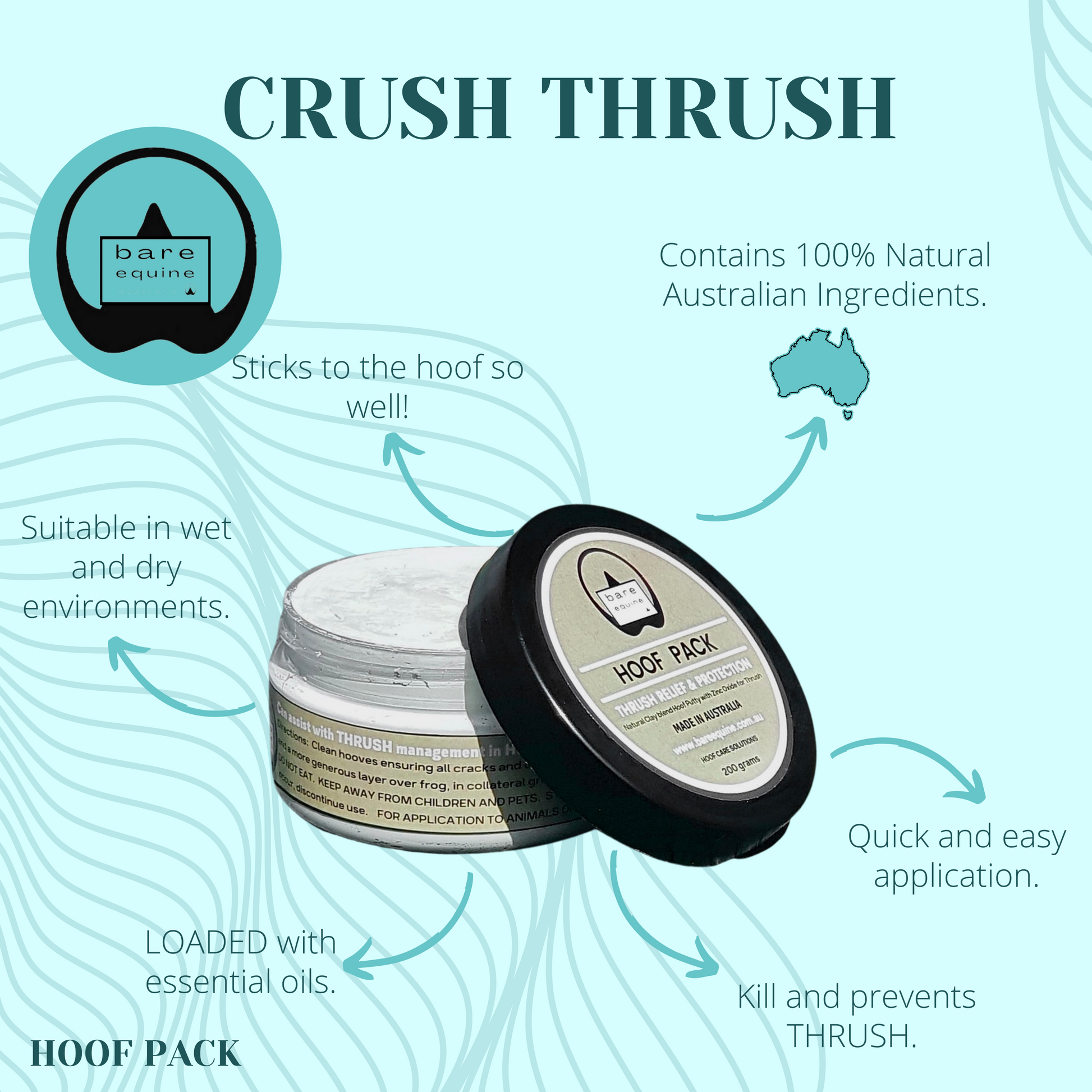 Hoof Pack - Thrush Relief and Protection freeshipping - Wild Rider