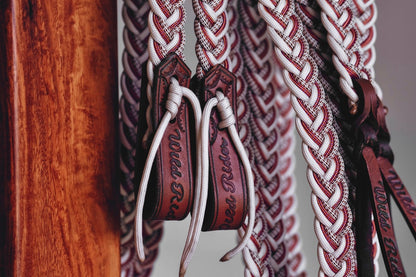 Flat Braided Split Reins - "RED DESERT"