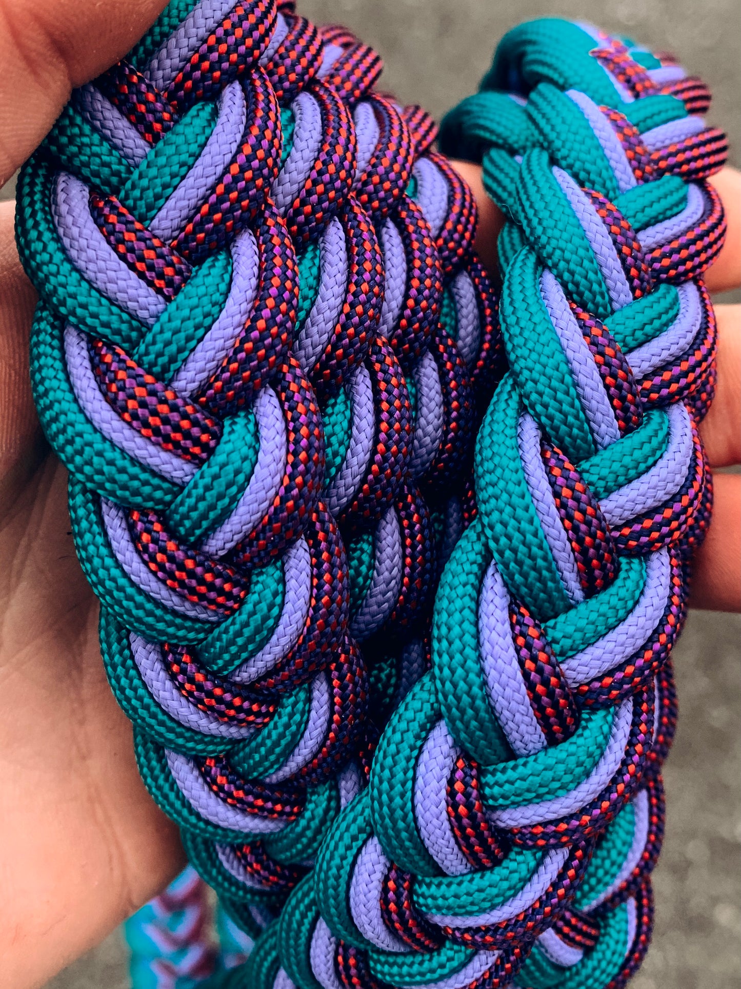 Flat Braided Split Reins - "Mystichrome"