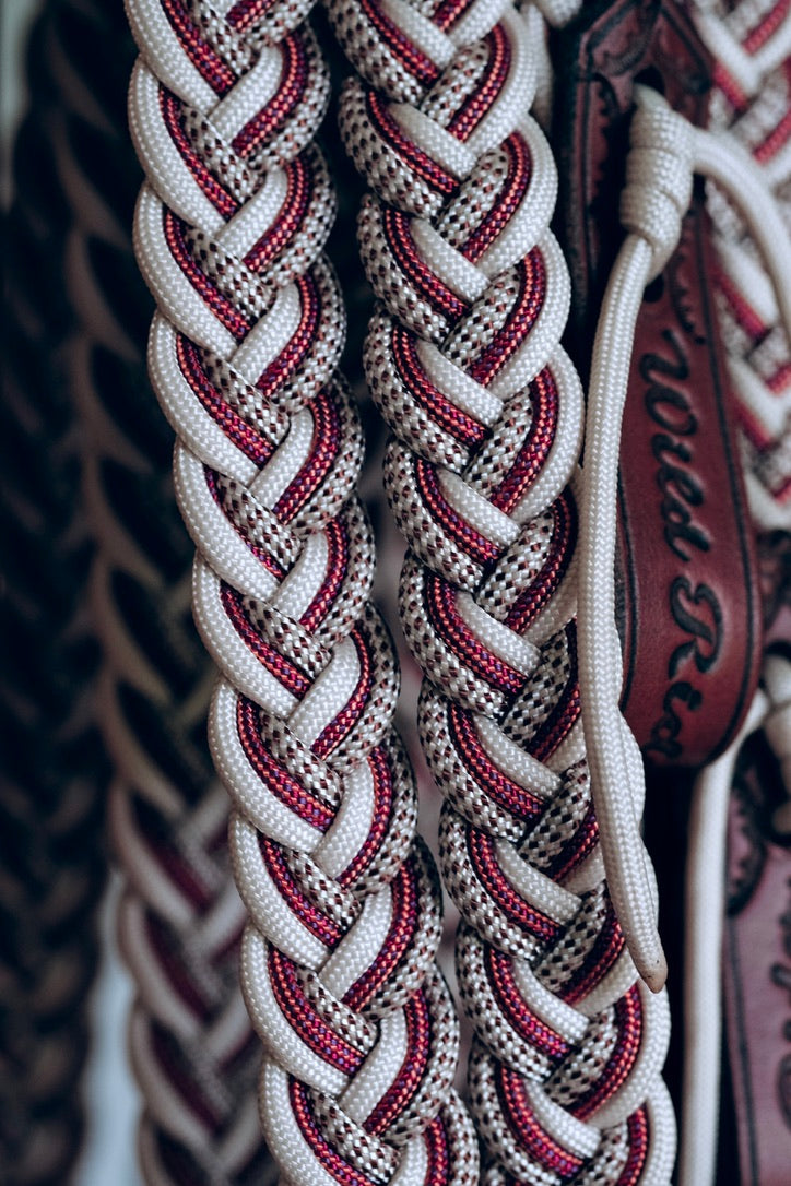 Flat Braided Joined Reins - "RED DESERT"