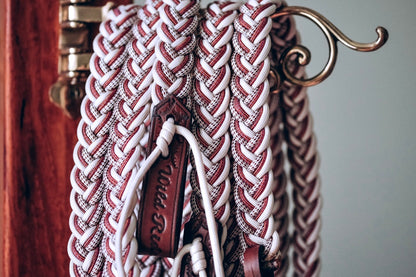 Flat Braided Split Reins - "RED DESERT"