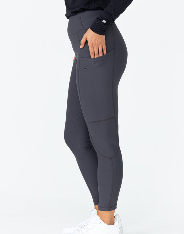 Ribbed Riding Leggings - GREY