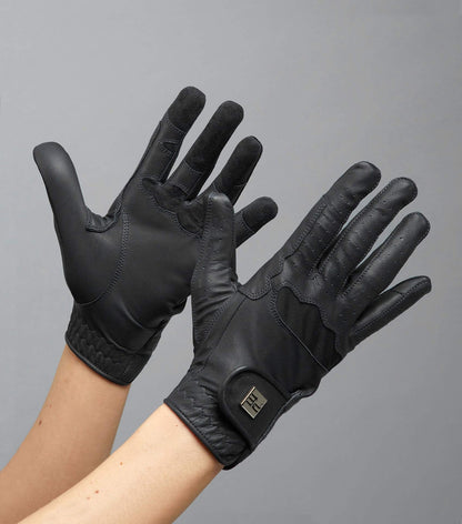 Mizar Ladies Leather Riding Gloves - BLACK