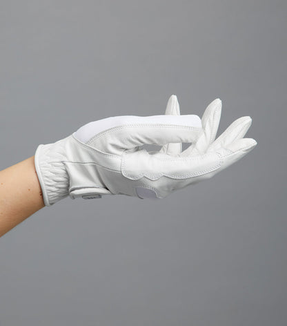 Mizar Ladies Leather Riding Gloves - WHITE