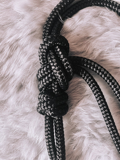 4 Knot Rope Halter - "BLACK BASALT"