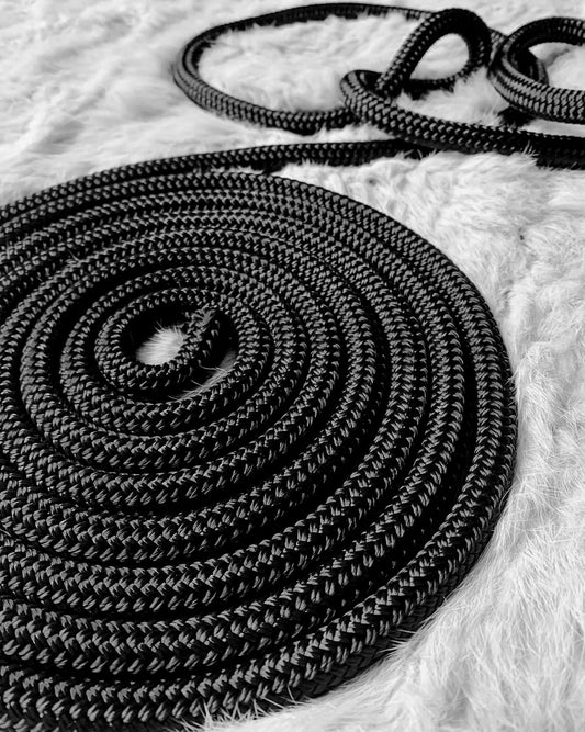 Tassel Neck Rope - "BLACK BASALT"