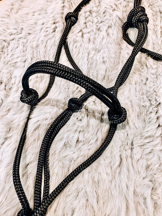 Standard Rope Halter - "BLACK BASALT"