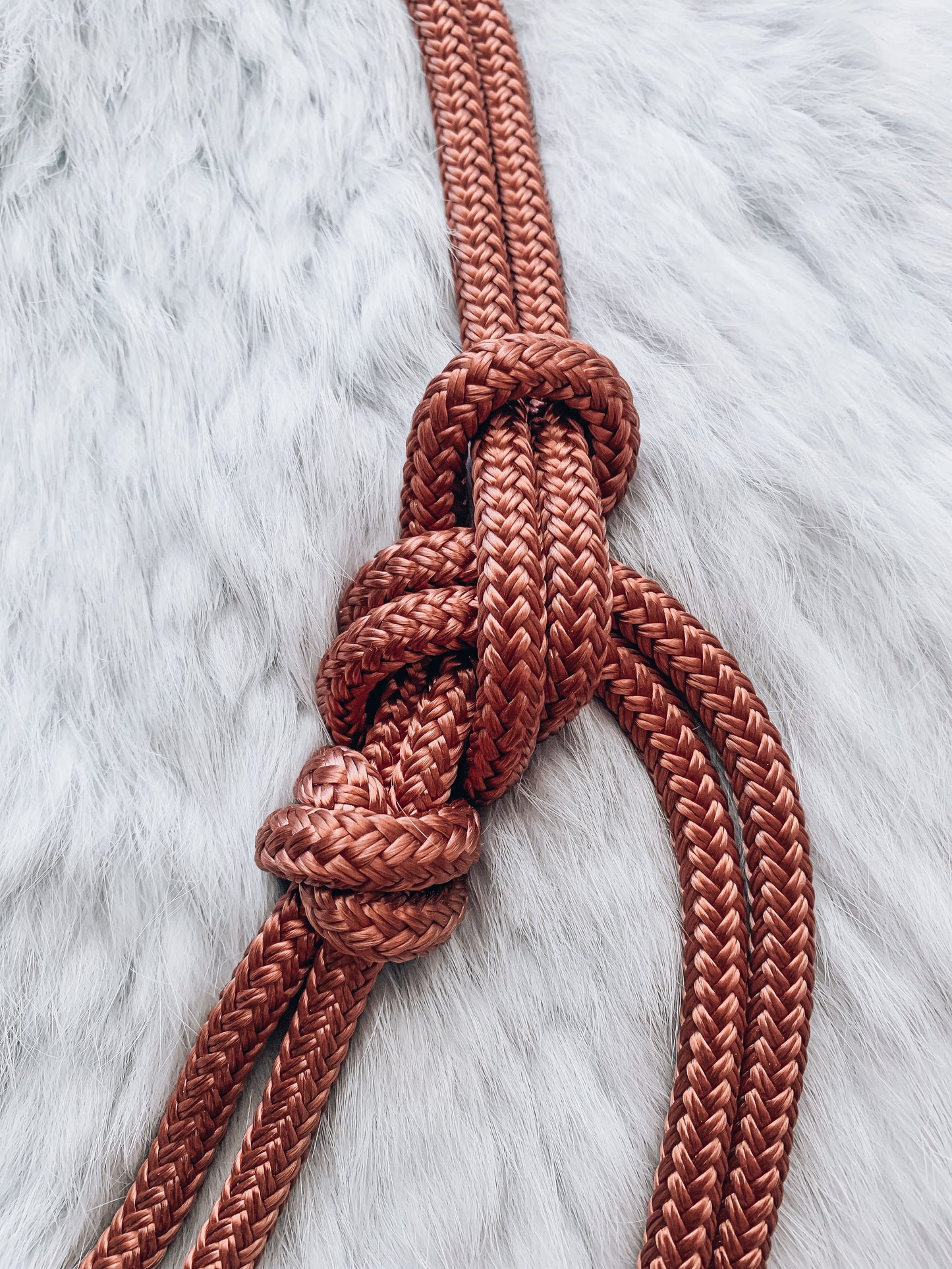 Wild Rider Overlay Halter - "ROSE GOLD X KINGFISHER" Horse rope halter