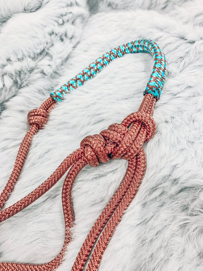 4 Knot Overlay Halter - "ROSE GOLD X KINGFISHER"